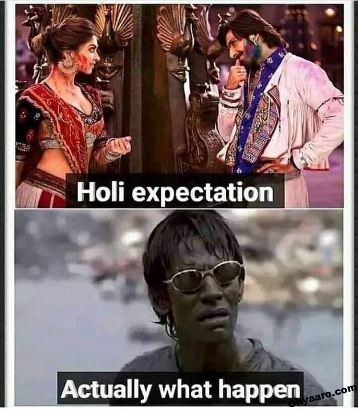 Holi Expectations vs Reality Funny Images - Oh Yaaro