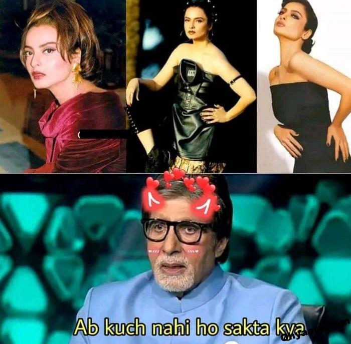 Amitabh Bachchan Memes Photo - Rekha Funny Pic