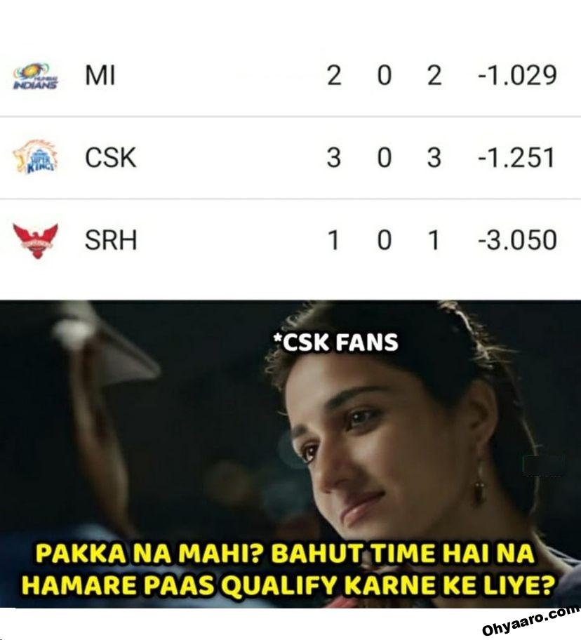 CSK vs SRH Memes - Trending Cricket Memes